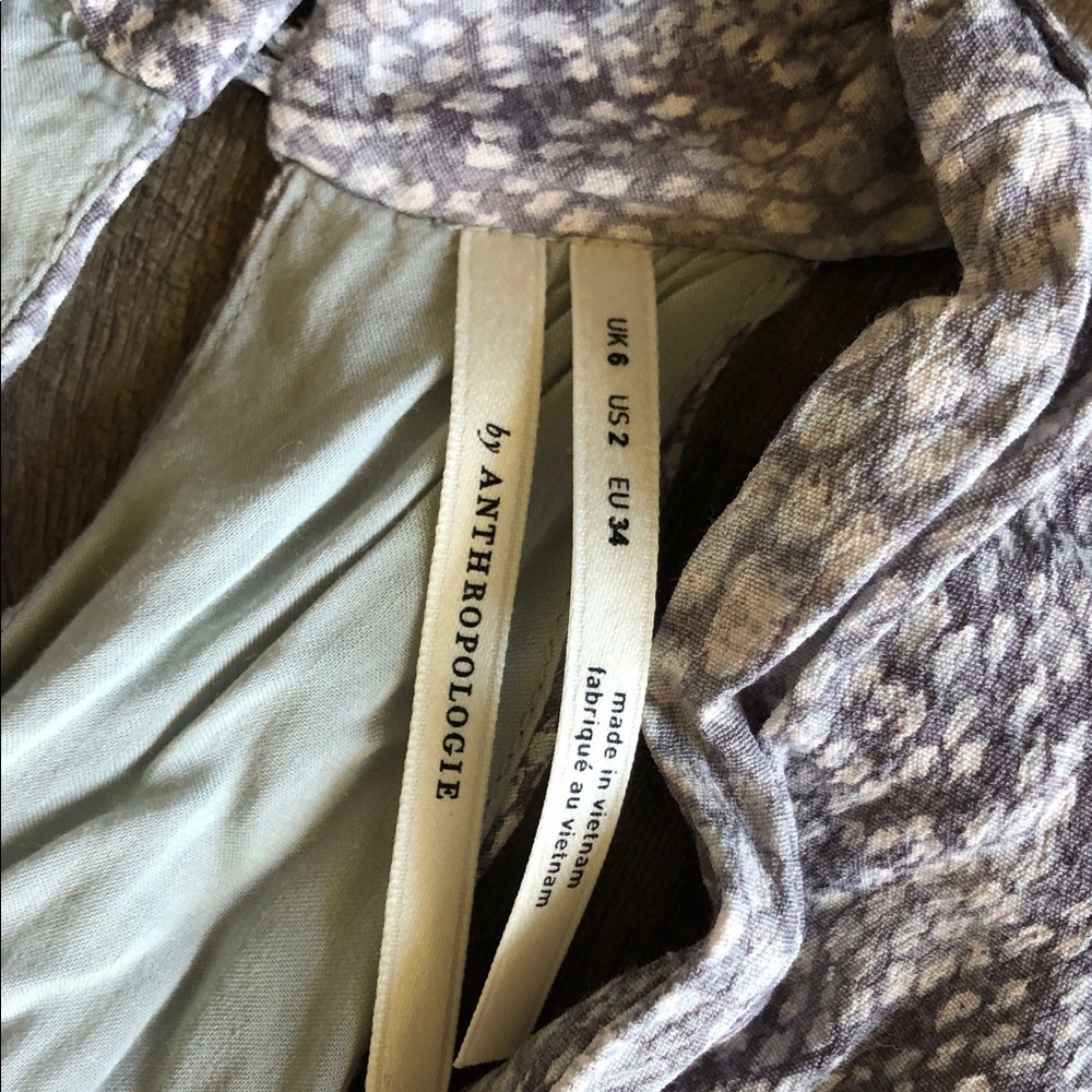 Anthropologie Anthropologie Marfa Dress Snakeskin Gray Motif Tie Wrap Midi 2 - Picture 6 of 11